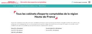étude sur le nombre de cabinets comptables dans les Hauts-de-France selon l'annuaire de l'Ordre