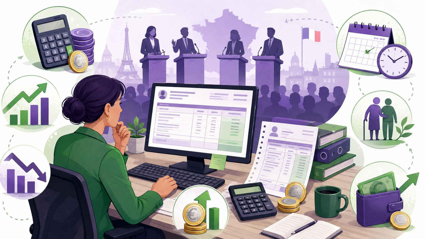 Présidentielle 2027 fiche de paie : illustration des propositions des candidats sur les salaires, cotisations, SMIC et retraites